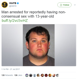 flip–fone: lagonegirl:   Lmao 100% if he was black, you would have used “rape” vs “non-consensual”    iite but how a 13 y/o gonna have consensual sex when age of consent in Louisiana is 17 anyway…. its rape regardless wtf is up wit these dumbass