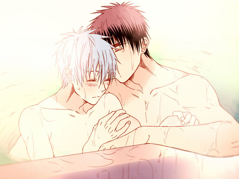 yaoi4nerds:  Kuroko x Kagami from Kuroko no Basuke drawn by にらめんこ