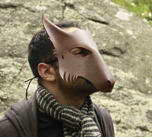 Wolf Mask, This One Dyed With A Gray-brown Mix. 