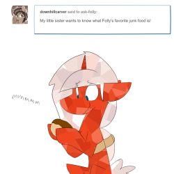 ask-folly: ask-folly: Strawberry Orange looks the most like my cutie mark, but I’ll go with just Strawberry.  - Why? I mean, we aren’t unicorns we can’t just- Uh… okay… we’ll see what we can do.  xD