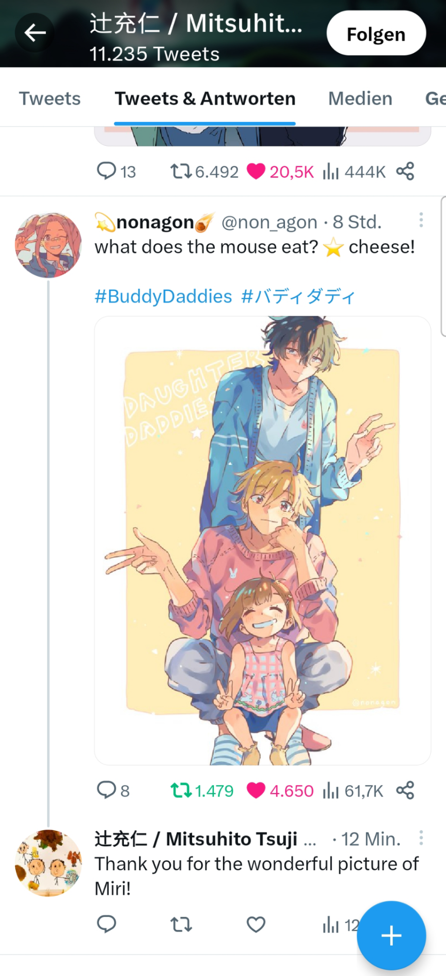 Something About Mitsuhito Tsuji Liking Kazurei Family Stuff And Commenting On Bd Fanart,s2 Posts Etc