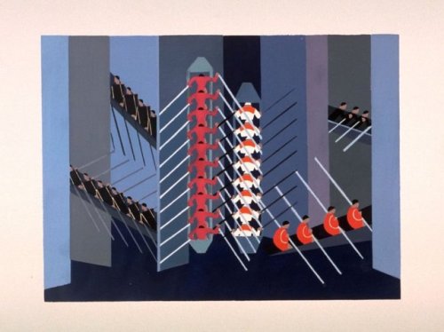 Alexandra Exter, stage design, from the set “Décors de théâtre”, 1930. Color pochoir. France. Via fa