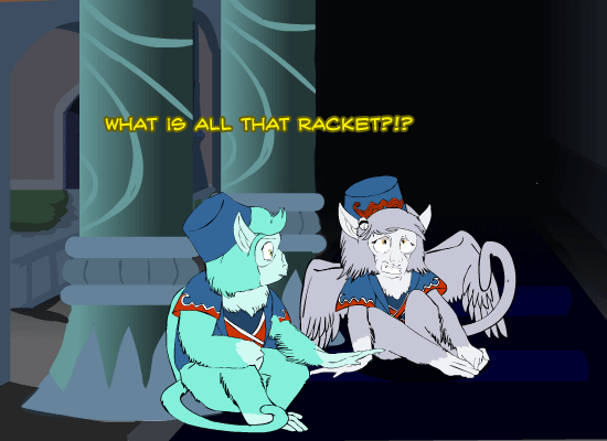 ask-omegacoder:  There is always a suit of armor getting in the way. We Repair Ponies