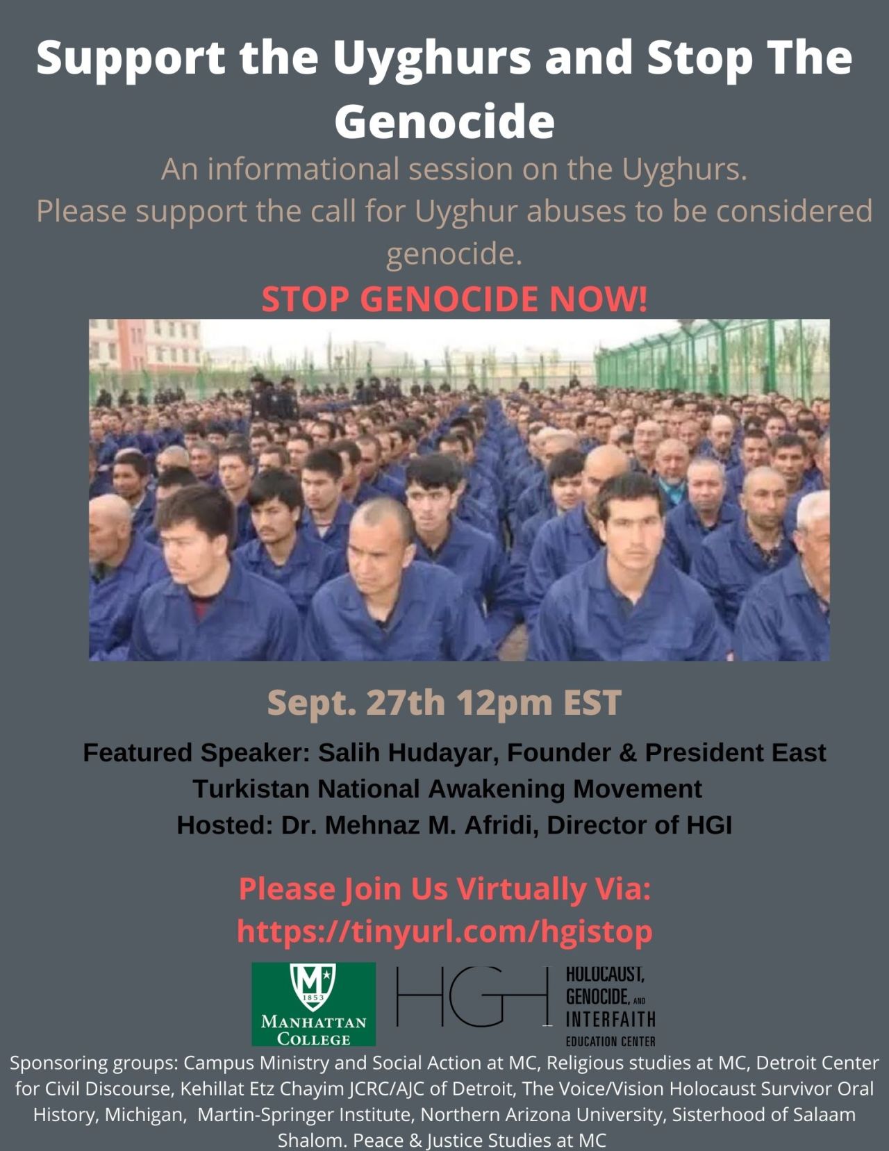 Discussion on the genocide of the Uyghurs coming up