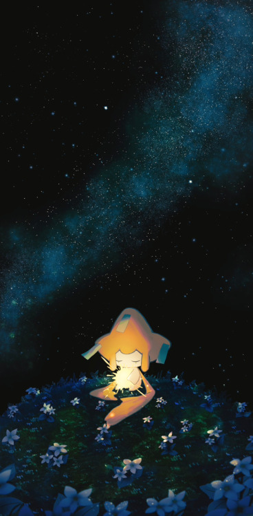 animepopheart: ★ 【眠木める】 「 願い星 」 ☆ ⊳ jirachi (pokemon) // tanabata ✔ republished w/permission ⊳ ⊳ fol