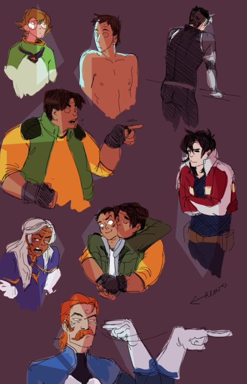 threw color on some voltron warmup drawings