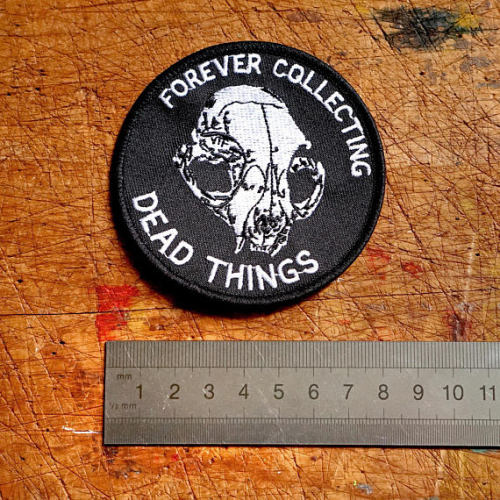 vectorthatfox: Stock is running low on DEAD THINGS embroidered iron-on patches. I’m not sure if/when