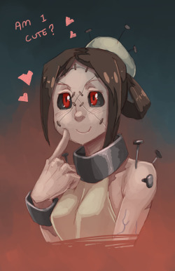 whistlefrog:Daily Bust Day 32 - PainwheelThe most adorablest girl of skulls.