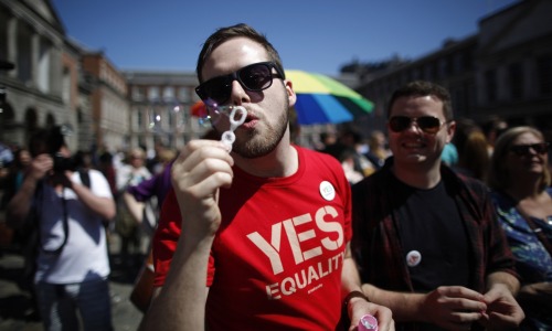 sansastark:  IRELAND SAYS AN OVERWHELMING YES  TO GAY MARRIAGE!!!!I AM SO PROUD TO BE IRISH TODAY, WE ARE A COUNTRY THAT HAS ALWAYS BEEN MOCKED BY OTHERS AS FANATICS WHO DON’T KNOW HOW TO SEPARATE CHURCH FROM STATE AND THIS IS WHAT HAPPENS WHEN YOU