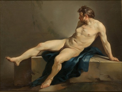 Academic Nude.1745-50.Musée Fabre, Montpellier, France.Art by Joseph-Marie Vien.(1716-1809).