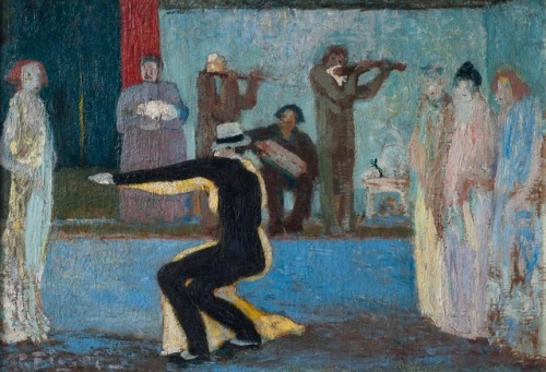 huariqueje:Tango   -    Pedro Figari Uruguayan   1861-1938Oil on cardboard  46 x 68 cm,19.09  x 27.5