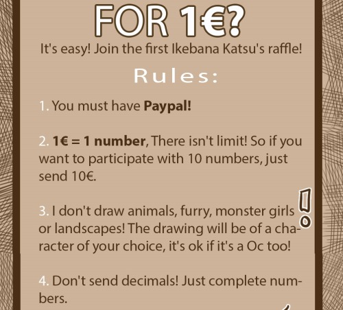 First raffle! I hope everyone likes this ^_^ If it have a good acceptation I’ll do more <3 