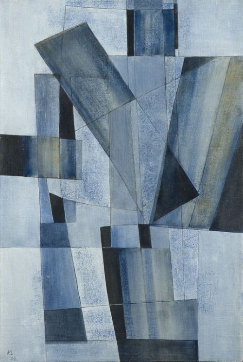 blastedheath:  Kurt Lewy (Belgian, 1898-1963), Composition bleue n°158, 1958. Oil on canvas, 60 x 40 cm.