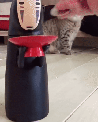 ofcoursethatsathing:[this Spirited Away piggy bank] which confuses the hell out of your cat