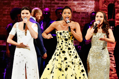 dinah-lance: Leslie Odom Jr., Phillipa Soo, Renee Elise Goldsberry, and Jasmine Cephas Jones perform