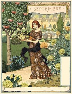 english-idylls:  Dessins pour le calendrier de La Belle Jardinière by Eugène Grasset (1896). 