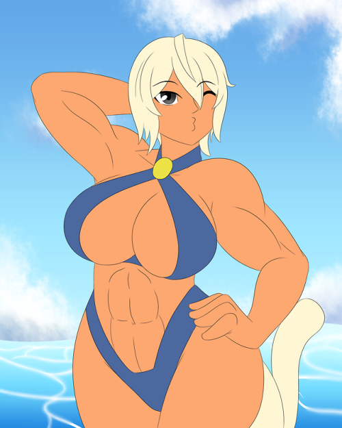 ((At the discord group I am in, someone me opted for a beach wear prompt….. owo Here!))
