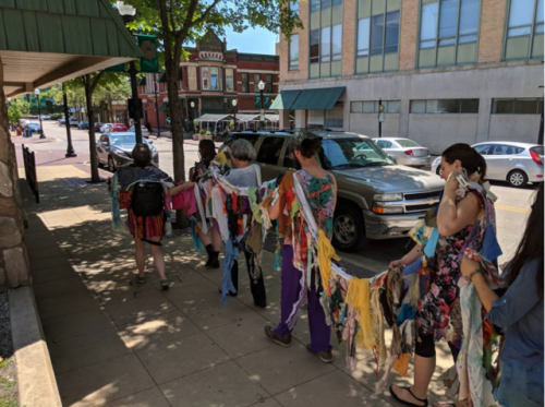 Releasing the Dreams procession through downtown Elgin, Il.- Going Dutch Festival 2018