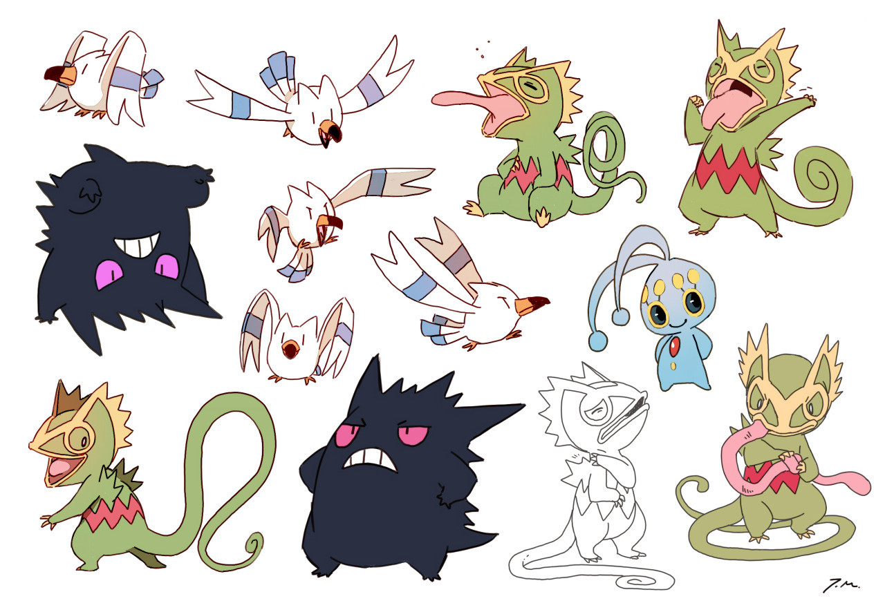 bluekomadori:  Pokemon doodles! I finally got out from some terrible artblock, I