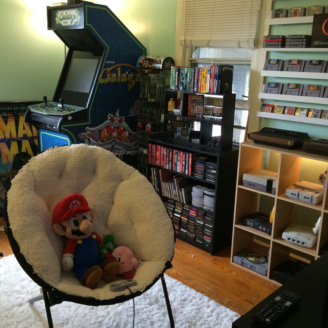 8bitrevolver:  Retro Game Room Version 2 I needed to patch the walls and paint, so