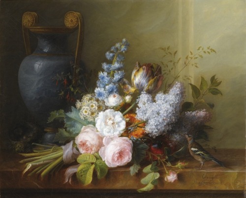 Bouquet of Flowers with a Bird’s Nest, Cornelis van Spaendonck, 1810