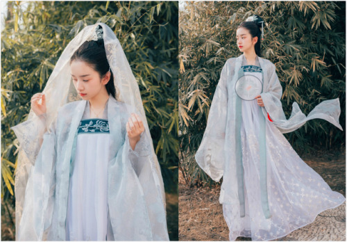 changan-moon: traditional chinese hanfu by 彩云间汉服. photo by 夏弃疾_. This collection features waist-high