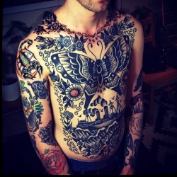 tattooworkers:  Front and shoulder tattoos