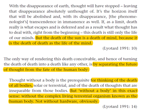 Solar catastrophe in Brassier’s Nihil Unbound.