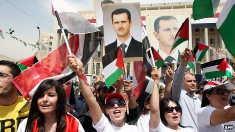 thedemsocialist:  Syrian support for the Ba'ath party. These are images you never