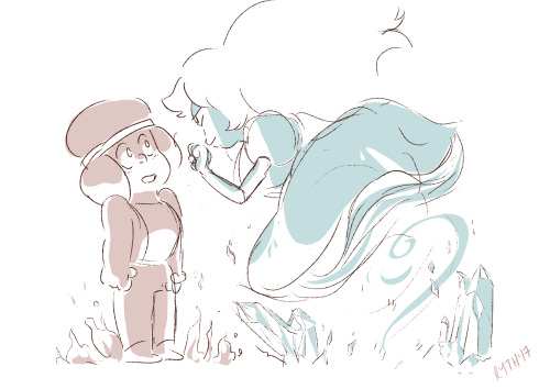 r-y-t-h: Heres a quick Ruby and Sapphire sketch cos all the other stuff I’ve been doing are environment master studies not worth posting ^o^