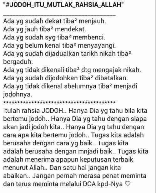 Jodoh itu rahsia allah