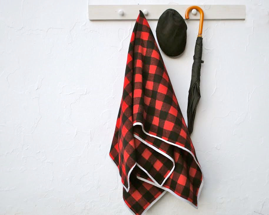 Fall Throw Blanket in Wool - Home Decor- Cozy Handmade Buffalo Check in Black and Red- Gift for Dudes kindly crafted by SewnNatural http://ift.tt/1qx5nQE