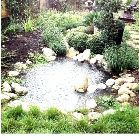 Asian Landscape - LandscapeIdeas For The Stone Landscaping Of A Mid-sized Asian Yard With Summer Partial