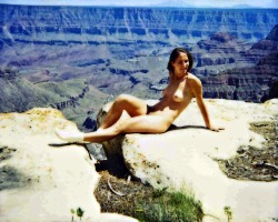 terracottainn:  Excellent shot of the Grand Canyon in the background. Everyone should go once in their lifetime.  The Grand Canyon is about an 8 hour drive from Palm Springs. Take a nude vacation this year.  MC To see more photos and videos of our nudist