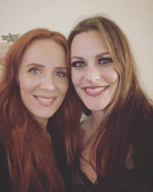 hauntedwhispers: Standing on my toes next to @floor_jansen_official She is one tall lady with an equ