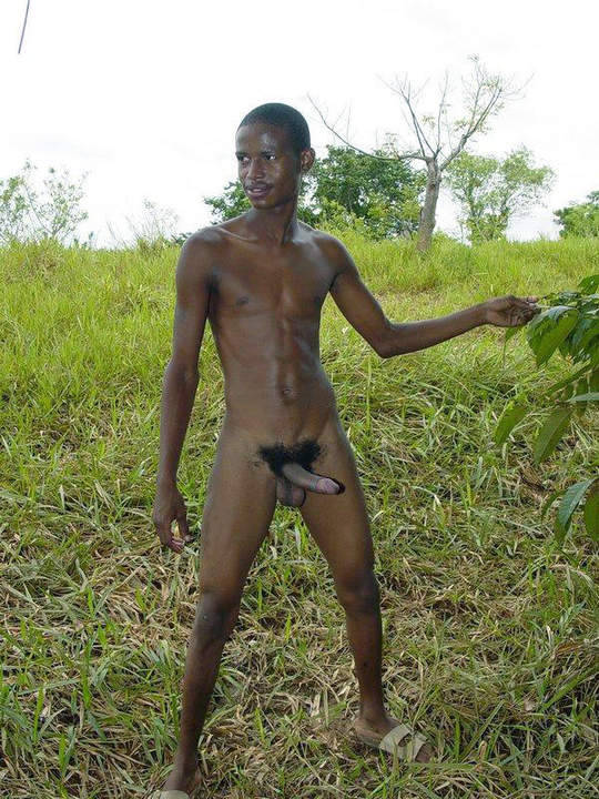 Naked black african american man