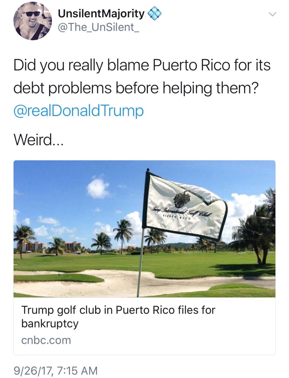odinsblog:  Wow. Donald jackass Trump really does not care about anyone who isn’t