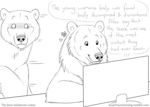 bearlyfunctioning:Comic #88:   I -always- watch netflix off to the side while working on artwork. Even without a second monitor its good at keeping me focused.However sometimes what im watching does not match what im drawing in the least. It must look