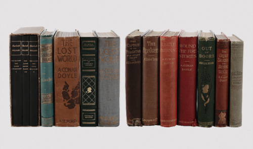 granada-brett-crumbs:Sir Arthur Conan Doyle works. Collection of vintage editions. (1800s-1900s
