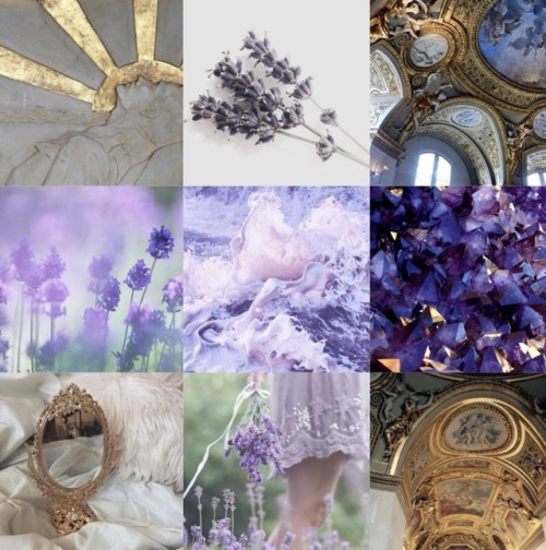 purple, white, and gold fae aesthetic 