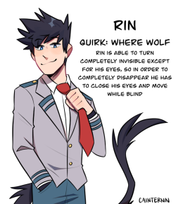 cainternn:  rin dump from my insta bc ik some of you guys here like him too first one is rin if he were in bnha! yes his whole quirk was just based on a pun