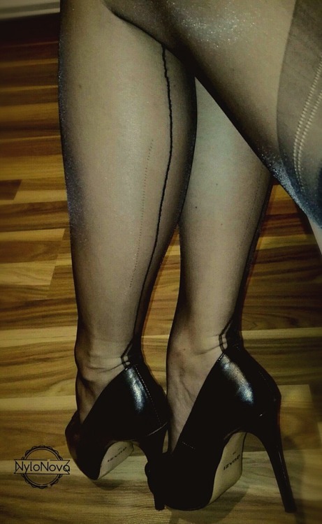 nylo-nova:Our first ever pair of Manhattan Heel Nylon Stockings arrived  Just a quick smartphone sho
