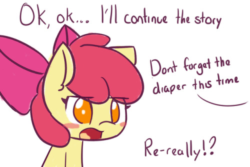 asklittleapplebloom: AppleBloom answer Random Questions (Part 2) Owww girls nwn long time to not see you here… by the way, they didn’t know about the diaper 7//////7 well… until today… Now Scoot is gonna remind me that for the rest of my life TnT
