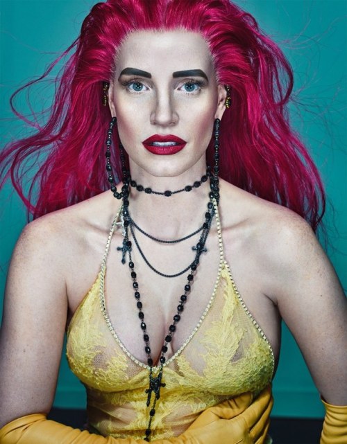 wmagazine: Jessica Chastain gets punk.Photo by Steven Klein, styled by Edward Enninful. 