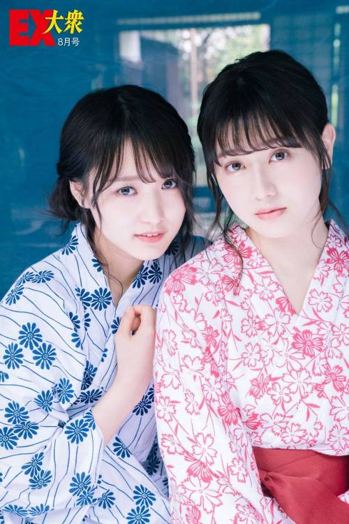 sakamichi-steps: 欅坂46 菅井友香 + 守屋茜 × EX大衆 2018年8月号 #本誌未掲載カット#第7回「女性アイドル顔だけ総選挙」2019 3位