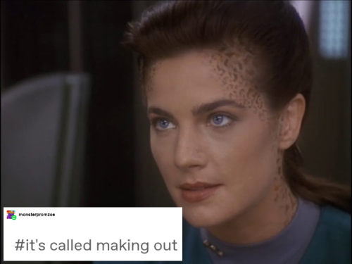 soyousian: [id: the first picture shows Jadzia Dax and Kira Nerys from standing close to each other 