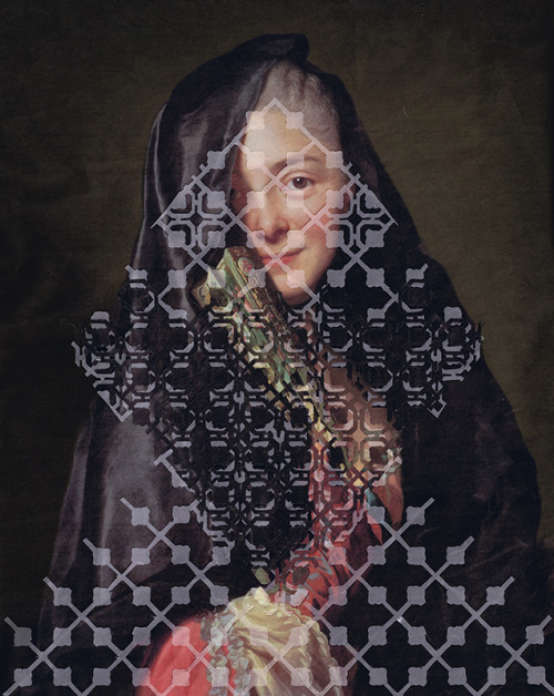 Veils 6,cut paper collage, 16 x 20 inches