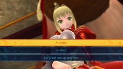 brbgensokyo: i want yall to remember that the extella protag doesnt fear death but the repressed memory of saber singing is enough to send them into fight or flight 