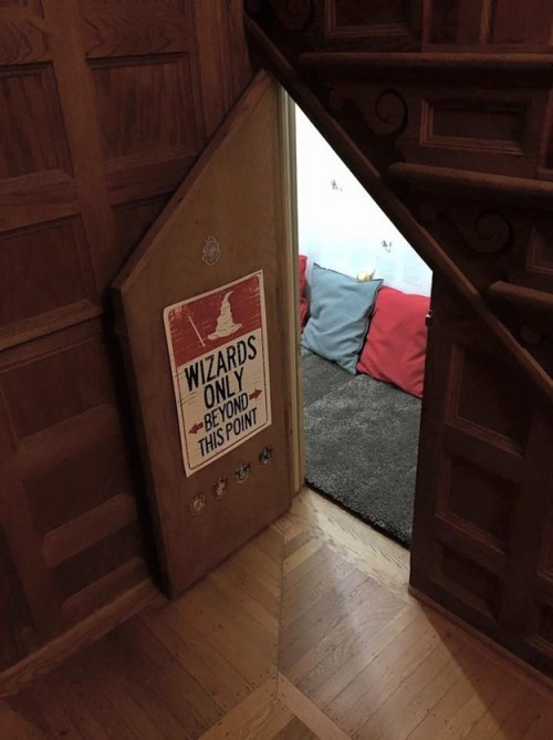 buzzfeedgeeky: There’s only one thing to do when you move into a house with a cupboard under t