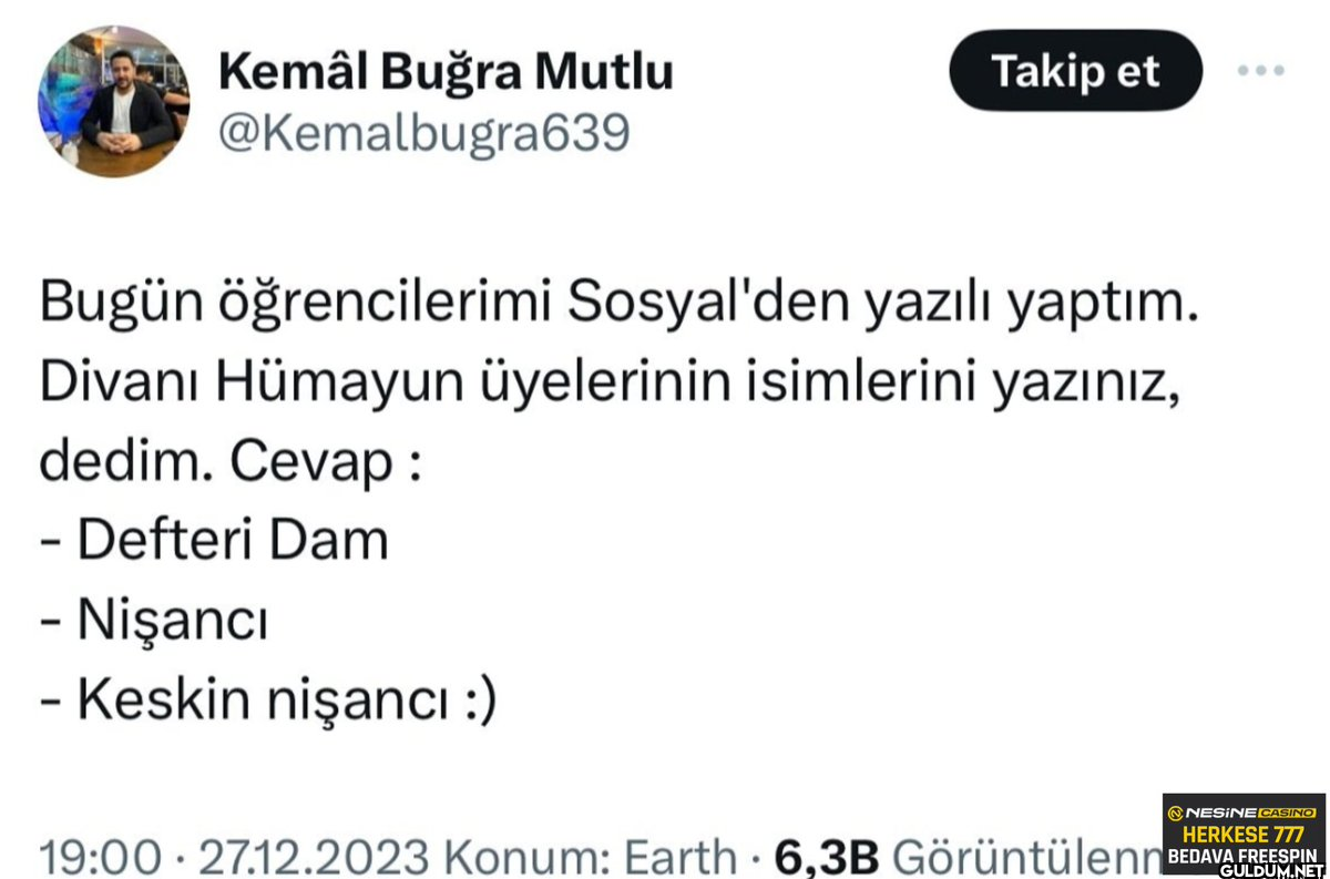 Böyle yazıp, cevap...